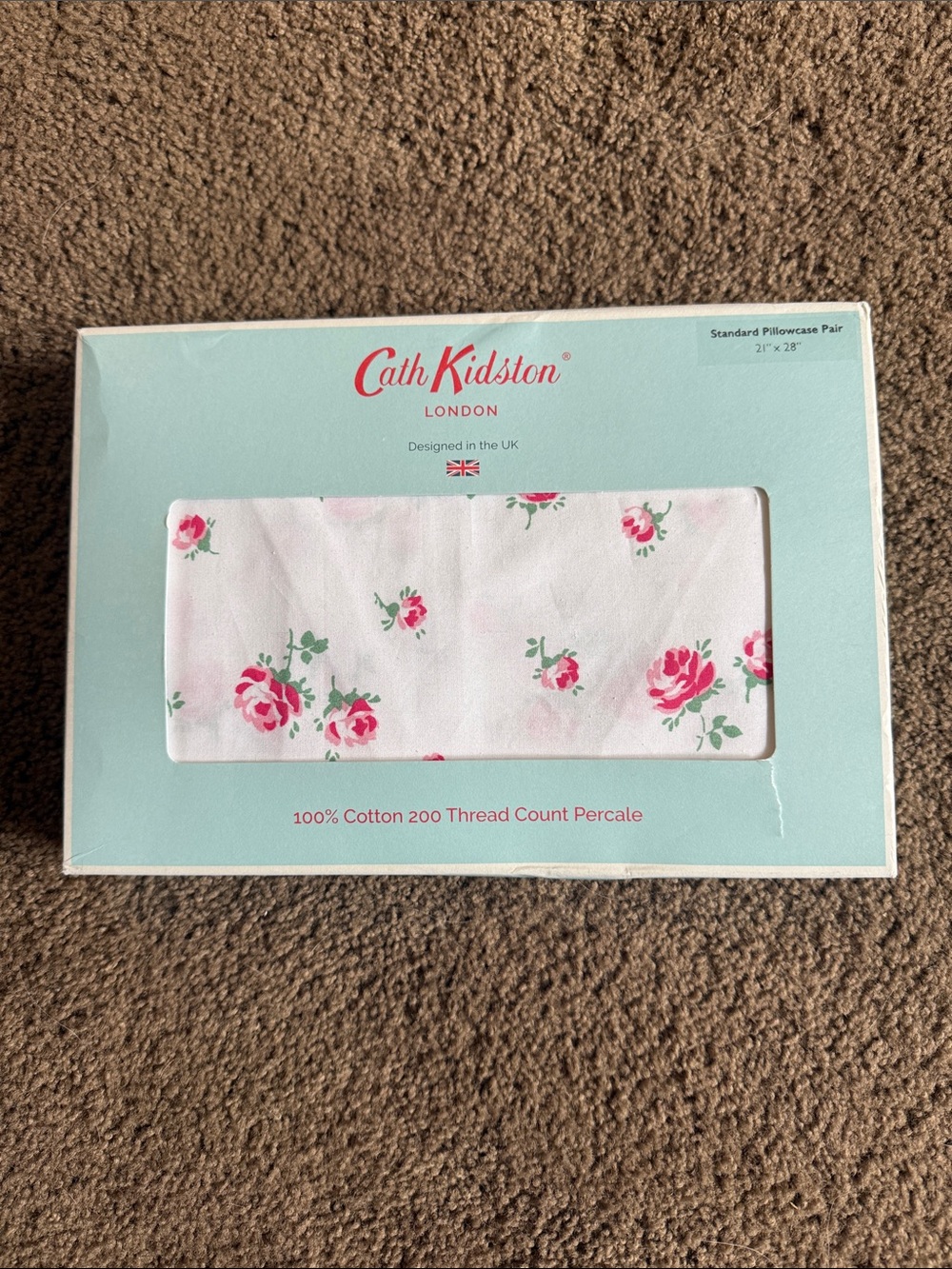 Cath Kidston Scattered Rose White Pillowcase Pair NWT